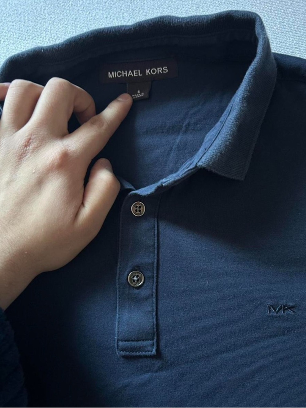 Michael Kors Men's Dark Navy Polo with MK Embroidery